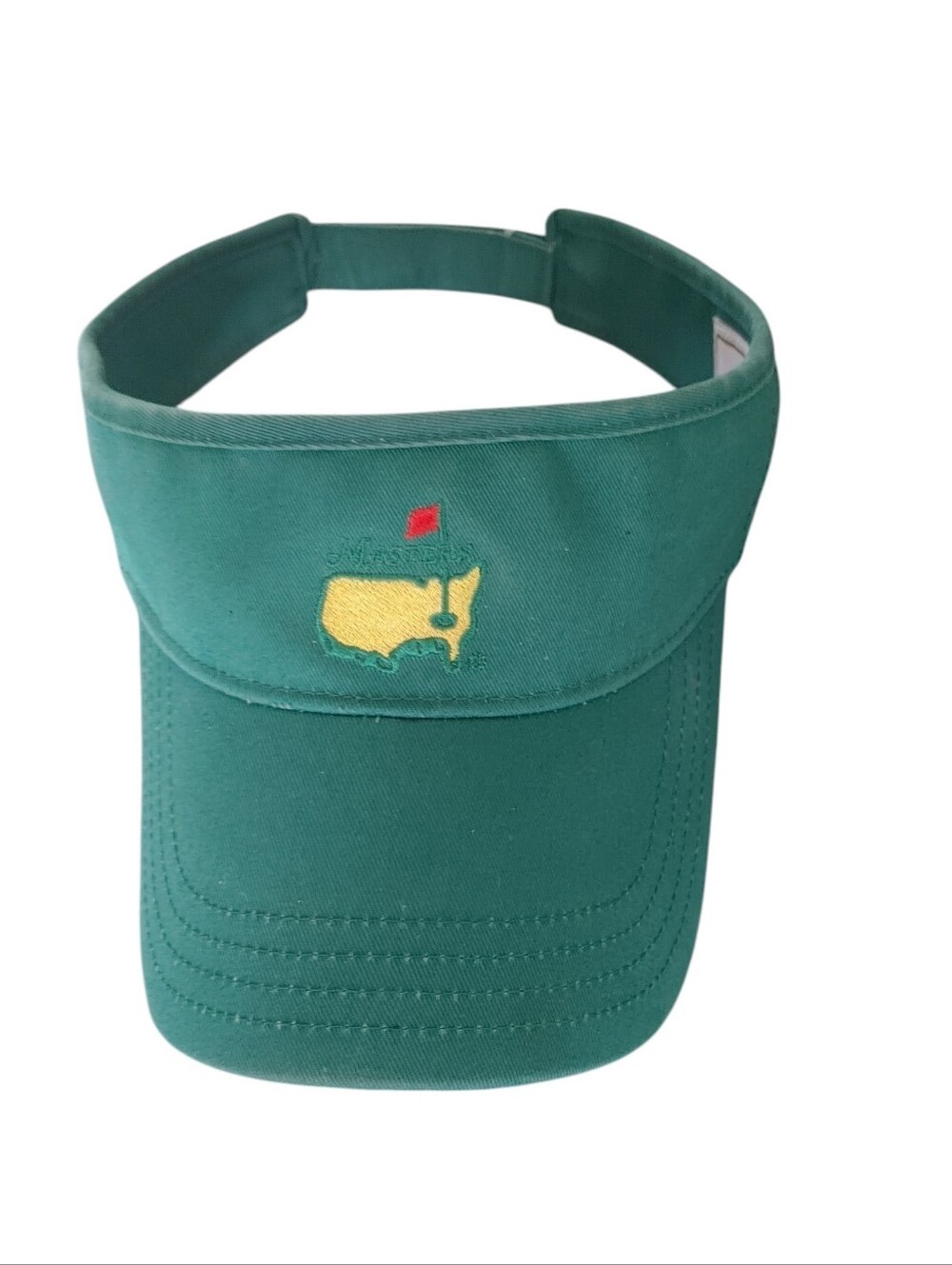 Vintage American Needle Masters Golf Tournament Green Low Rider Visor Adjustable